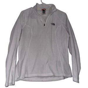 North Face Womens TKA 100 Micro Velour 1/4 Zip Pullover Sz M White